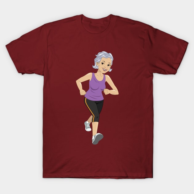 Woman running for fitness T-Shirt by Comic Dzyns